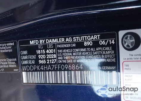 2015 Mercedes-Benz Slk 250 z USA, uszkodzony, nr VIN WDDPK4HA7FF096864